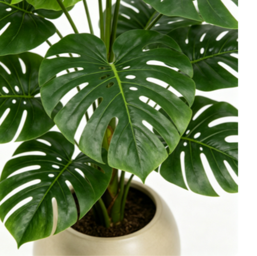 Amiran Jon Wireless Der Rose 28" Large Artificial Monstera Plant, Faux Potted Indoor Tree for Living Room, House, Floor, Front Porch & Outdoor Decor
