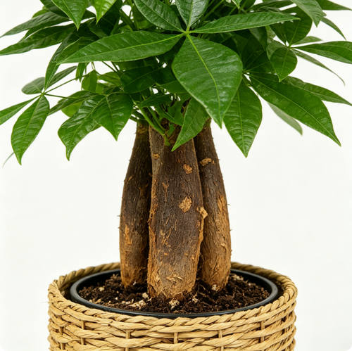 Amiran Jon Wireless Costa Farms Live Money Tree Plant, Braided Pachira Aquatica Indoor Bonsai in Decorative Pot, 12-16 Inch Tall Easy Care Houseplant